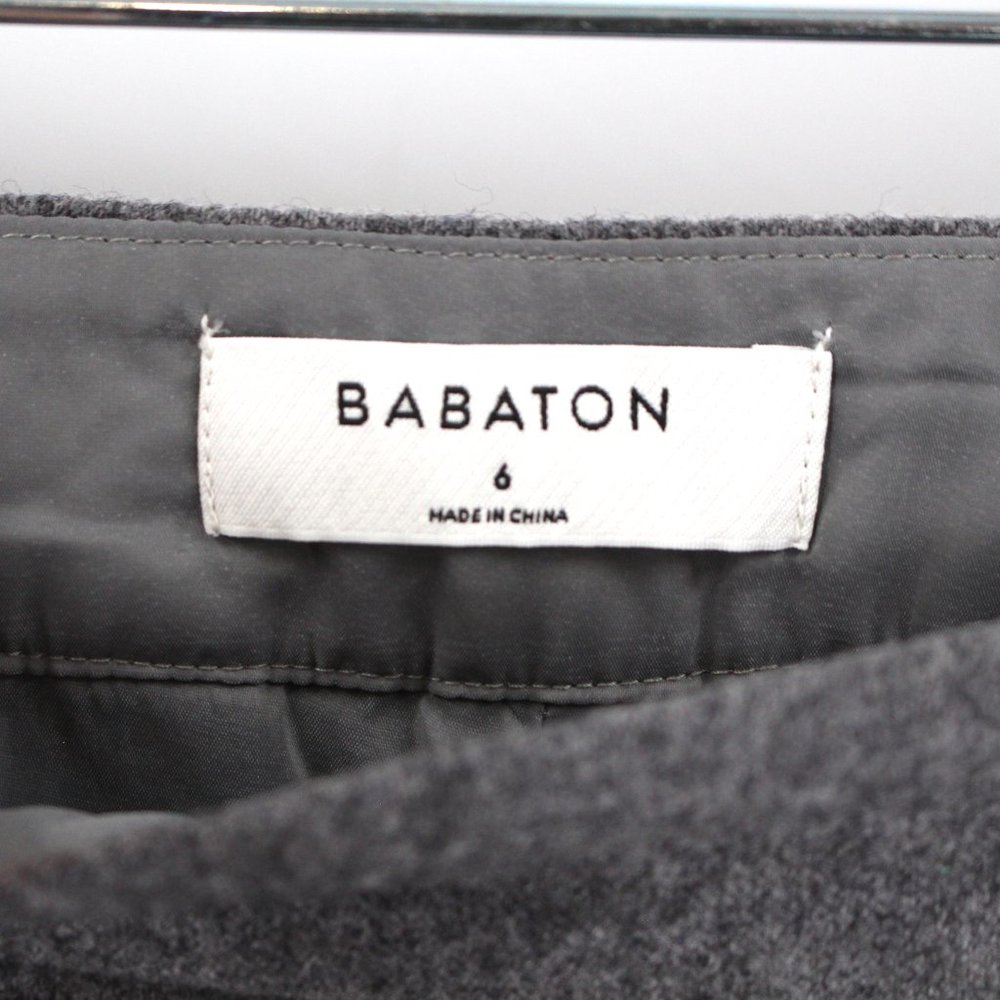 Aritzia Babaton Cohen Grey Wool Cashmere Dress Pants 6 Stretch Straight Leg S - Picture 4 of 8
